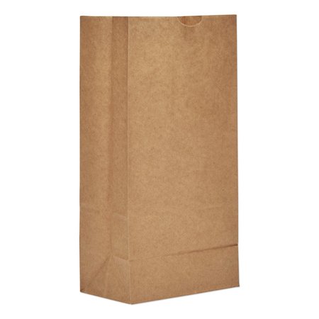 GENERAL Paper Bags, 50 lbs Cap., #8, 6.13"w x 4.13"d x 12.44"h, Kraft, PK500 89319